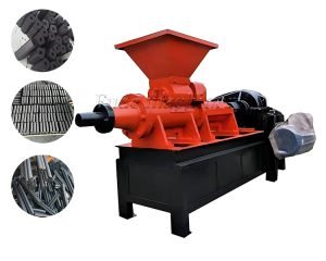 What machine turns wood into charcoal